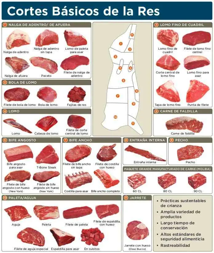 Clases de carnes de res - Cuántos tipos de carne de res hay clase de carnes de res - Cuántos tipos de carne de res hay