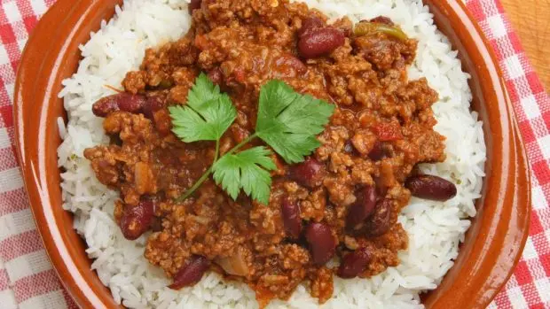 arroz con carne picada y curry - Qué tanto pica el curry