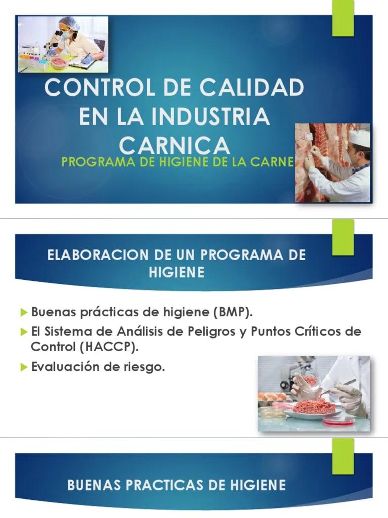 plan de control de calidad de carniceria - Qué tipo de análisis se realizan a las carnes